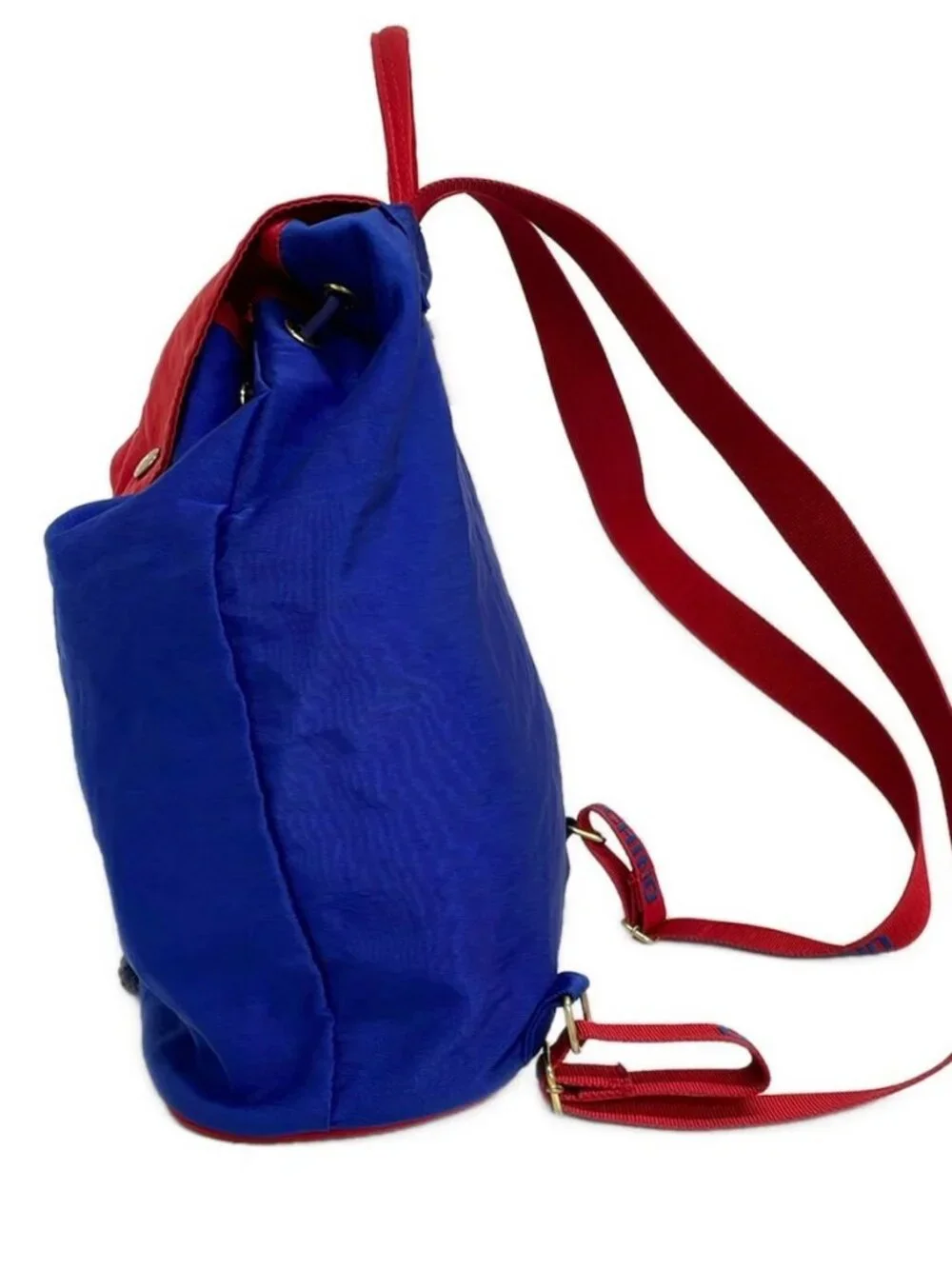 MOSCHINO Navy Red Multi Nylon Leather Backpack